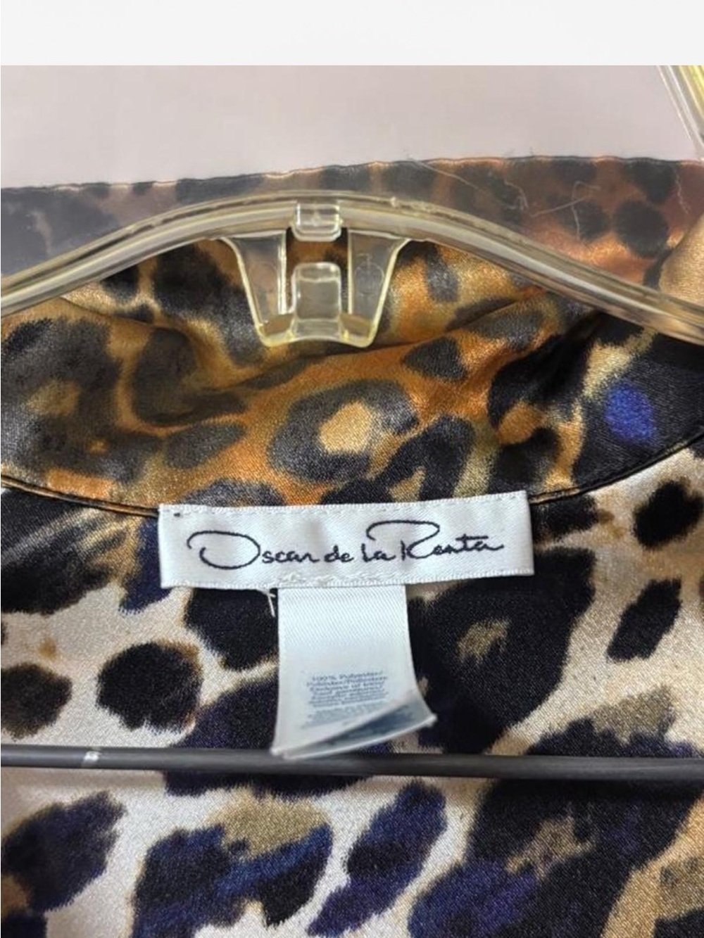 VINTAGE Oscar de la Renta Leopard Blouse - Picture 2 of 2